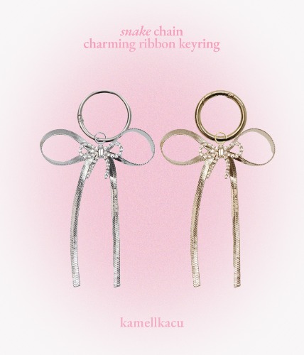 snake chain charming ribbon keyring 2style
