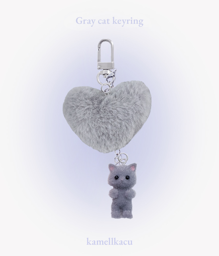 graycat heart keyring
